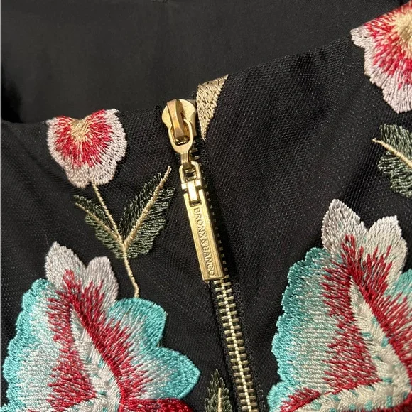 Bronx and Banco Black Floral Midi Dress